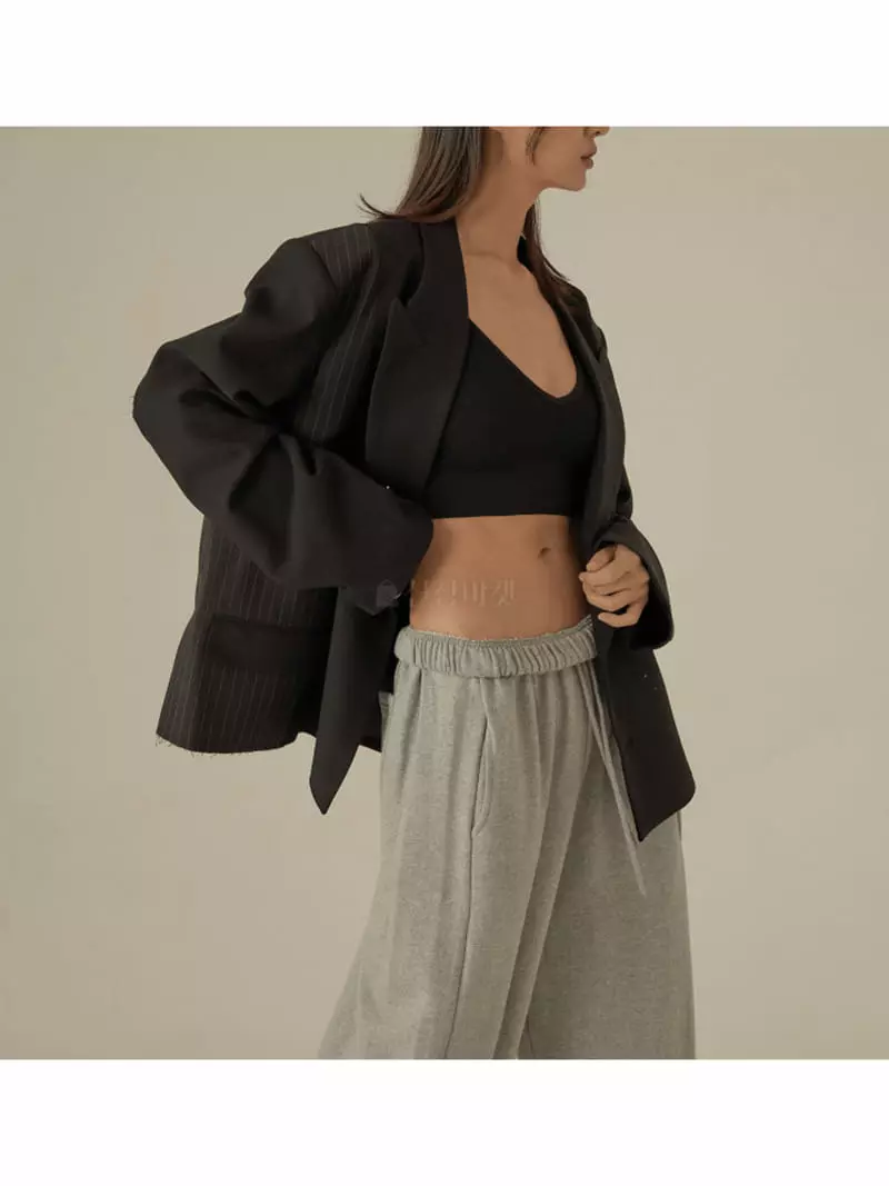 Earn - Korean Women Fashion - #momslook - Strieps Crop Over Jacket - 7