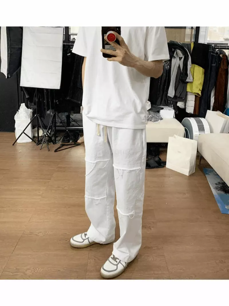 Earn - Korean Women Fashion - #thelittlethings - Knee Wide Pants - 4