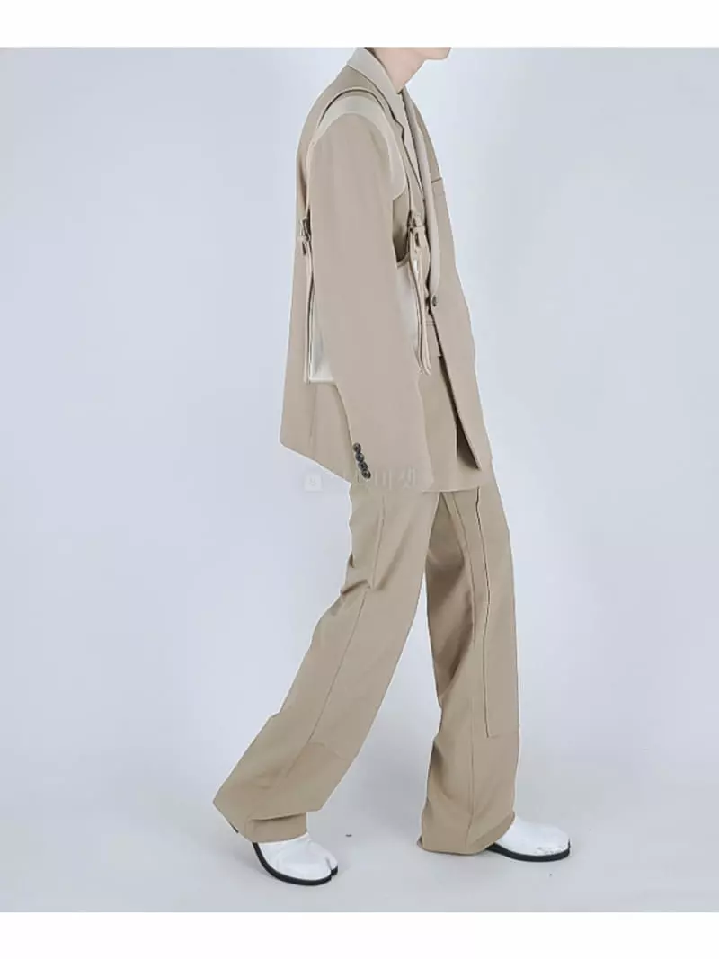 Earn - Korean Women Fashion - #restrostyle - Two Tone Long Semi Pants
