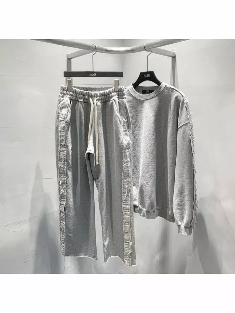 Earn - Korean Women Fashion - #romanticstyle - Tape Sweatshirt Set - 6
