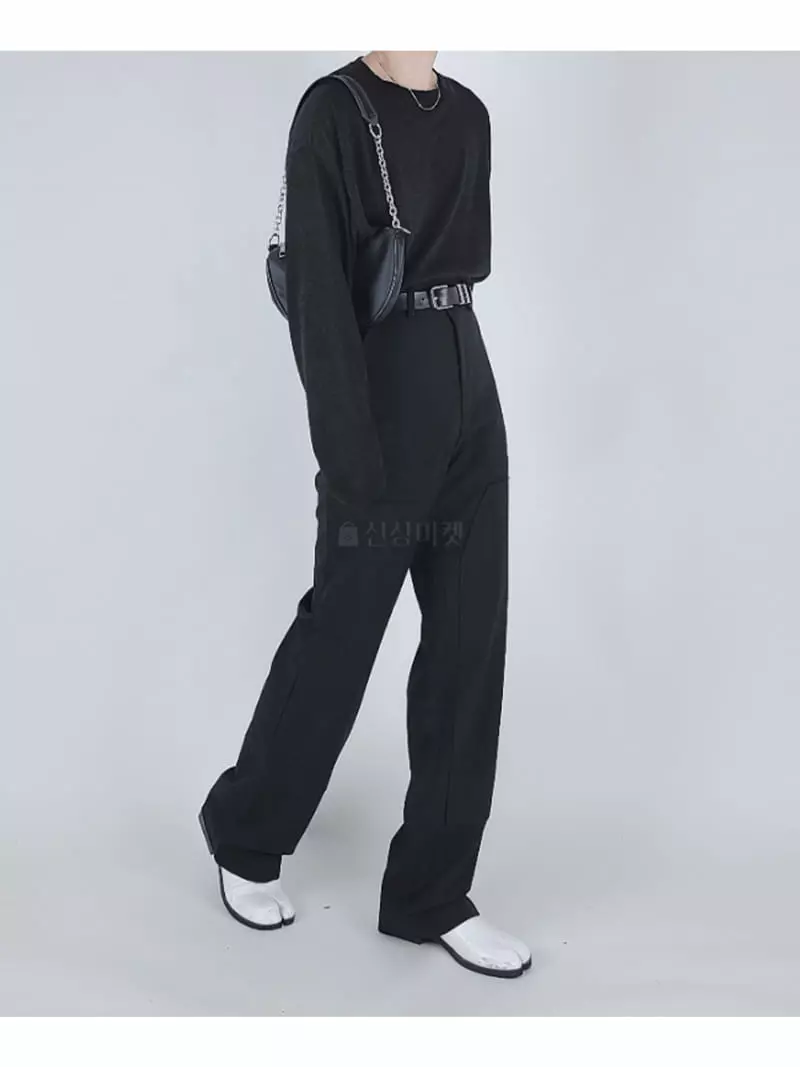 Earn - Korean Women Fashion - #shopsmall - Two Tone Long Semi Pants - 3