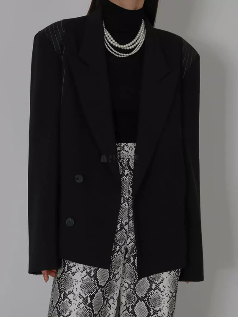 Earn - Korean Women Fashion - #shopsmall - Stripes Crop Deggi Jacket