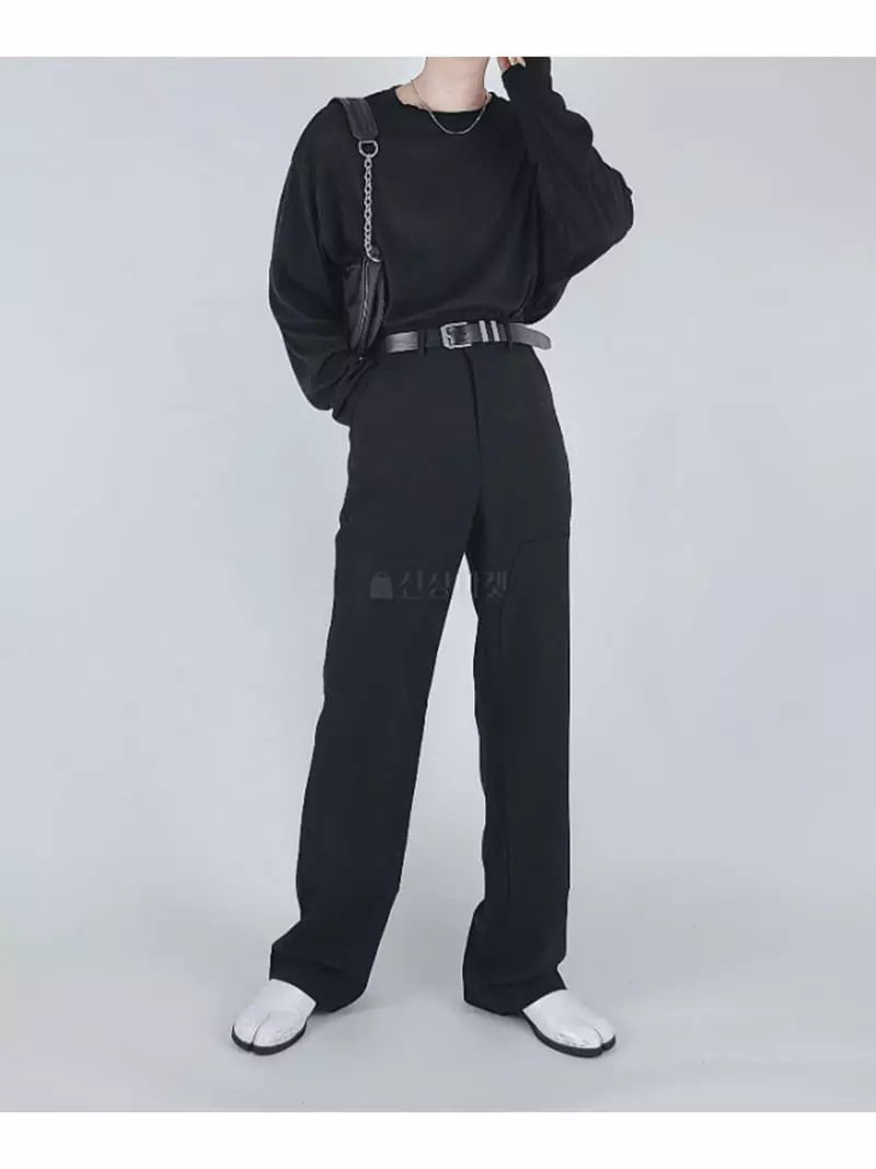 Earn - Korean Women Fashion - #shopsmall - Two Tone Long Semi Pants - 4