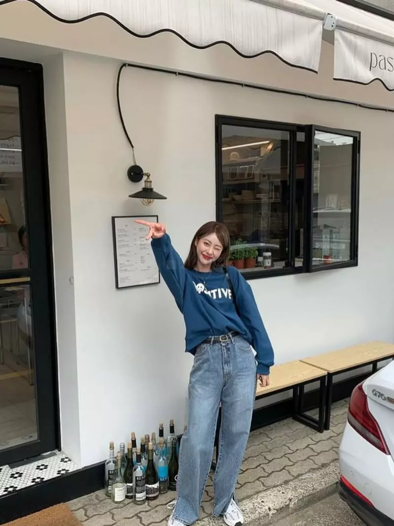 Edison Store - Korean Women Fashion - #momslook - Positive Simbol Sweatshirt - 5