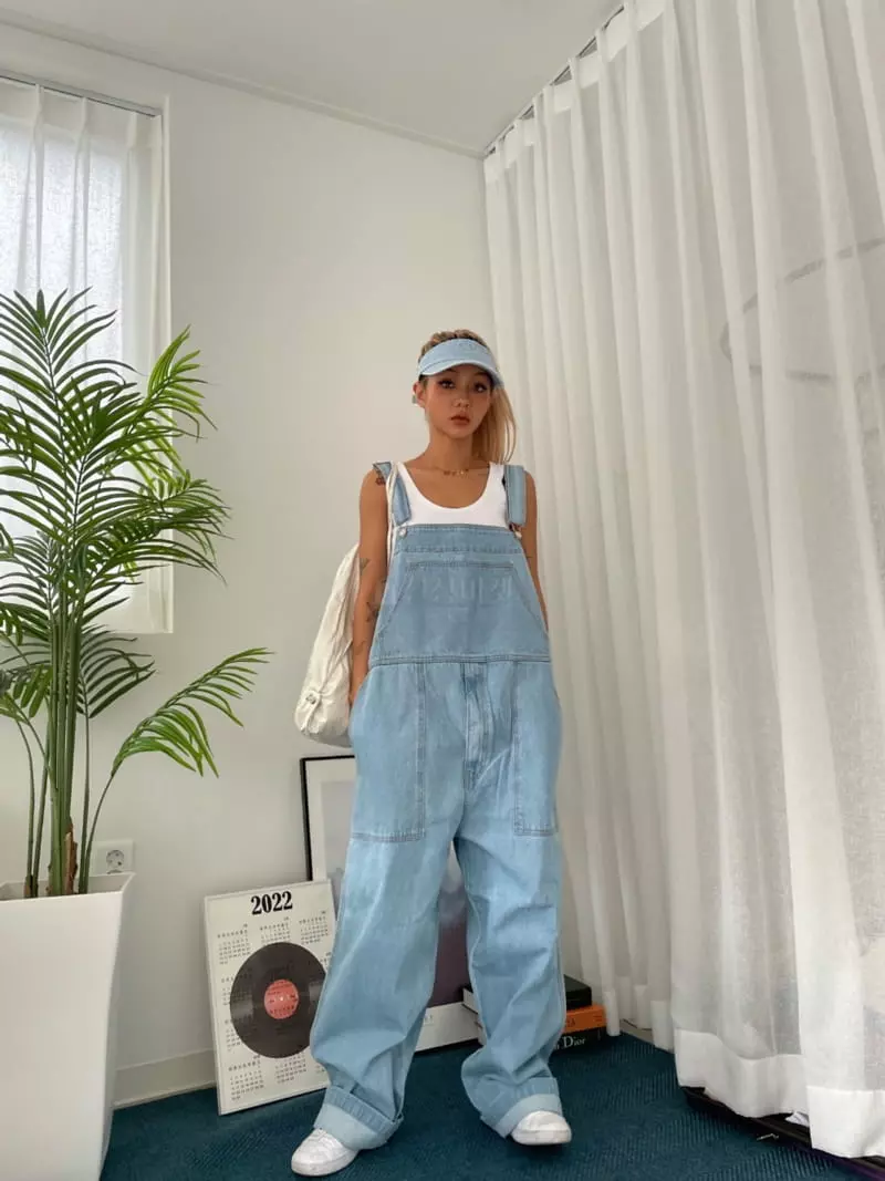Edison Store - Korean Women Fashion - #pursuepretty - Denim Dungarees Pants - 4