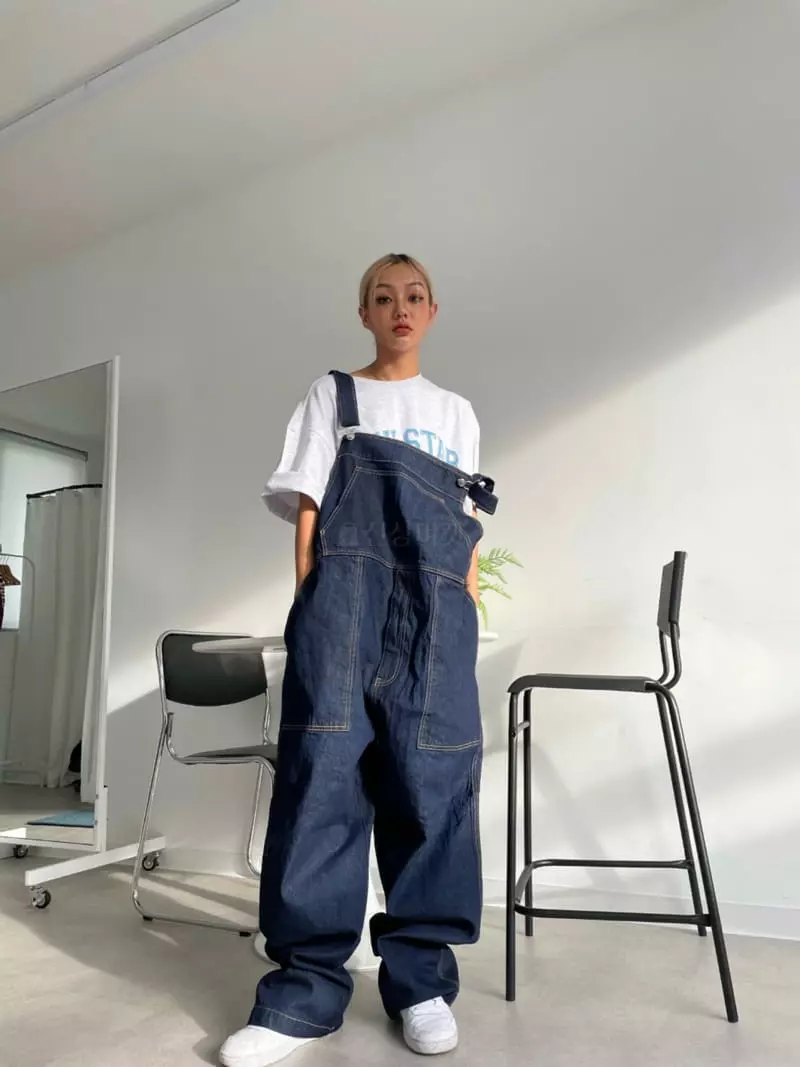 Edison Store - Korean Women Fashion - #thatsdarling - Denim Dungarees Pants - 7