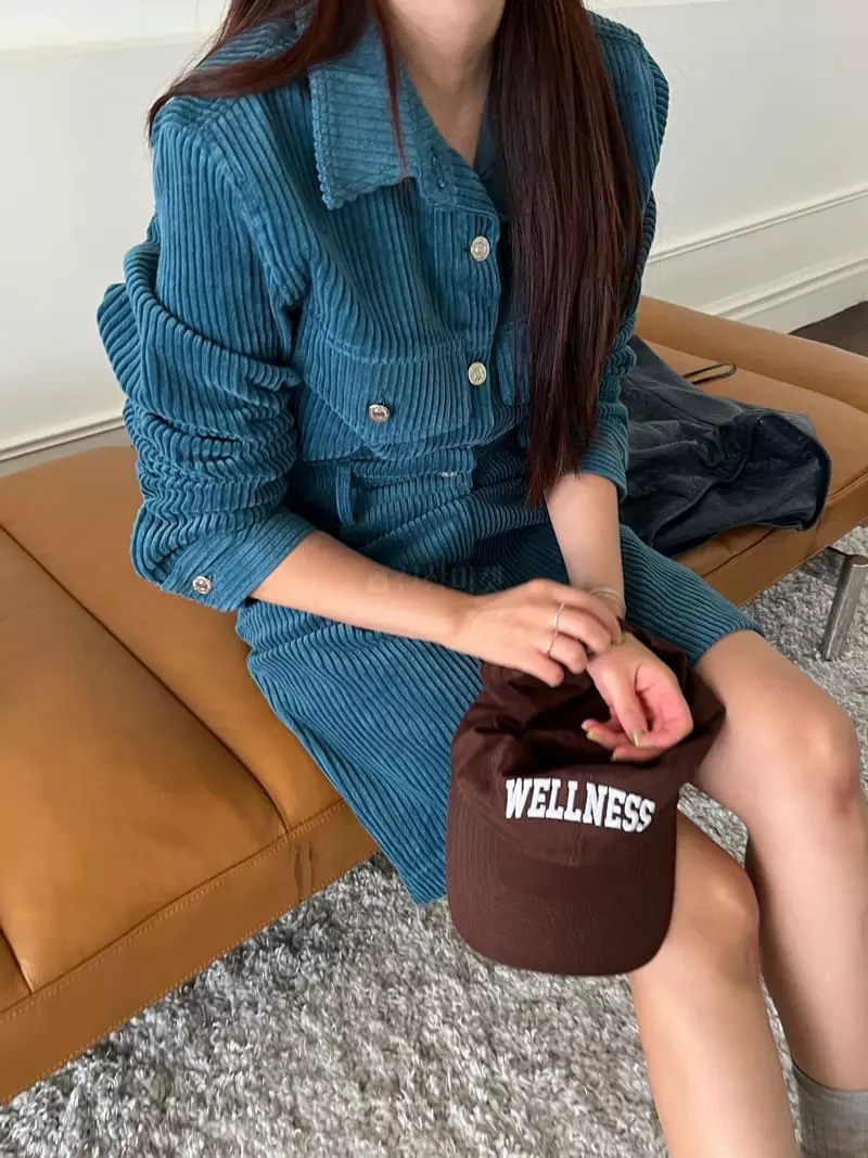 Egg Is - Korean Women Fashion - #thelittlethings - Corduroy One-piece - 4