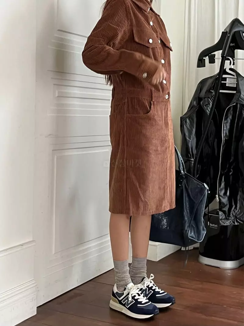 Egg Is - Korean Women Fashion - #momslook - Corduroy One-piece - 6