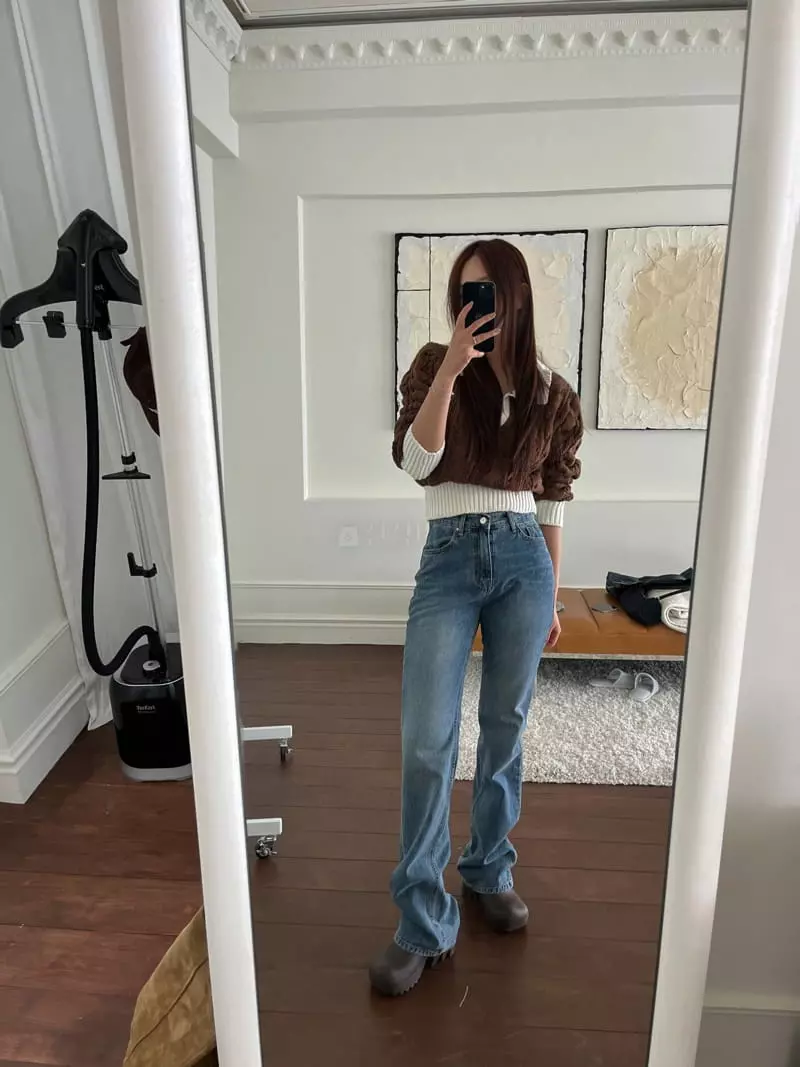 Egg Is - Korean Women Fashion - #momslook - Ive Bootscut Jeans - 6