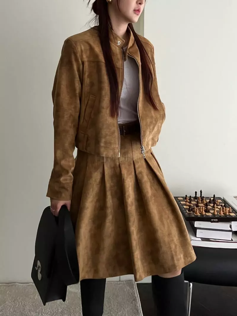 Egg Is - Korean Women Fashion - #momslook - Moar Suede Jacket - 7