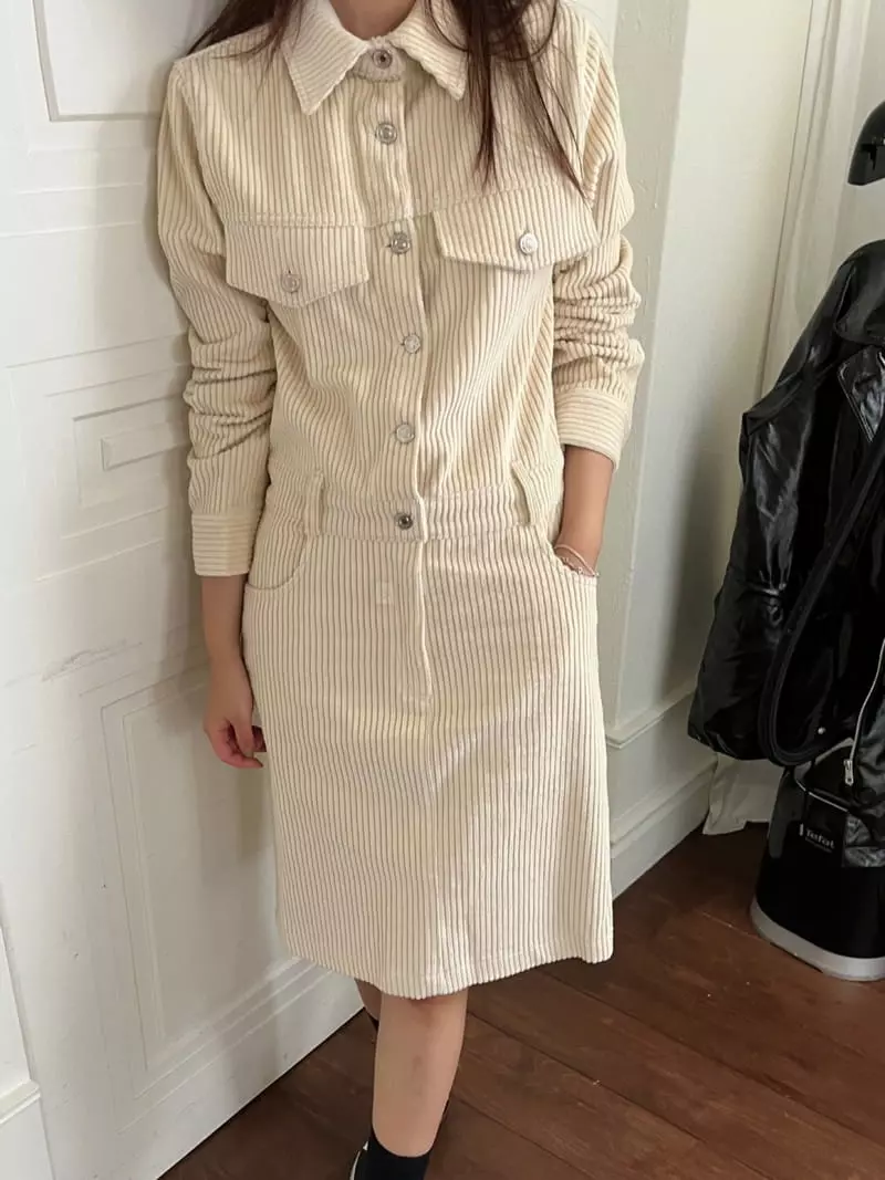 Egg Is - Korean Women Fashion - #thatsdarling - Corduroy One-piece - 2