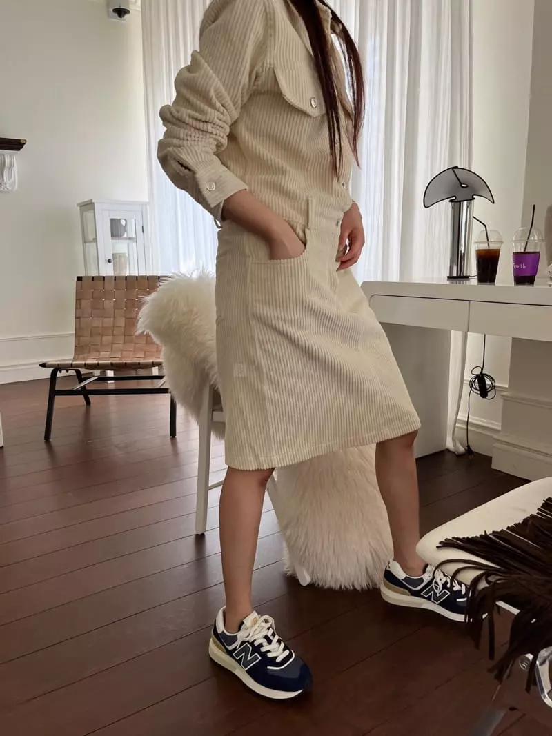Egg Is - Korean Women Fashion - #womensfashion - Corduroy One-piece - 7