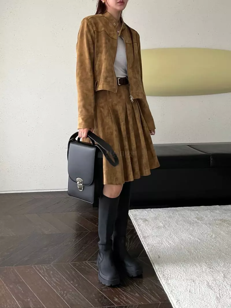 Egg Is - Korean Women Fashion - #momslook - Moar Suede Jacket - 4