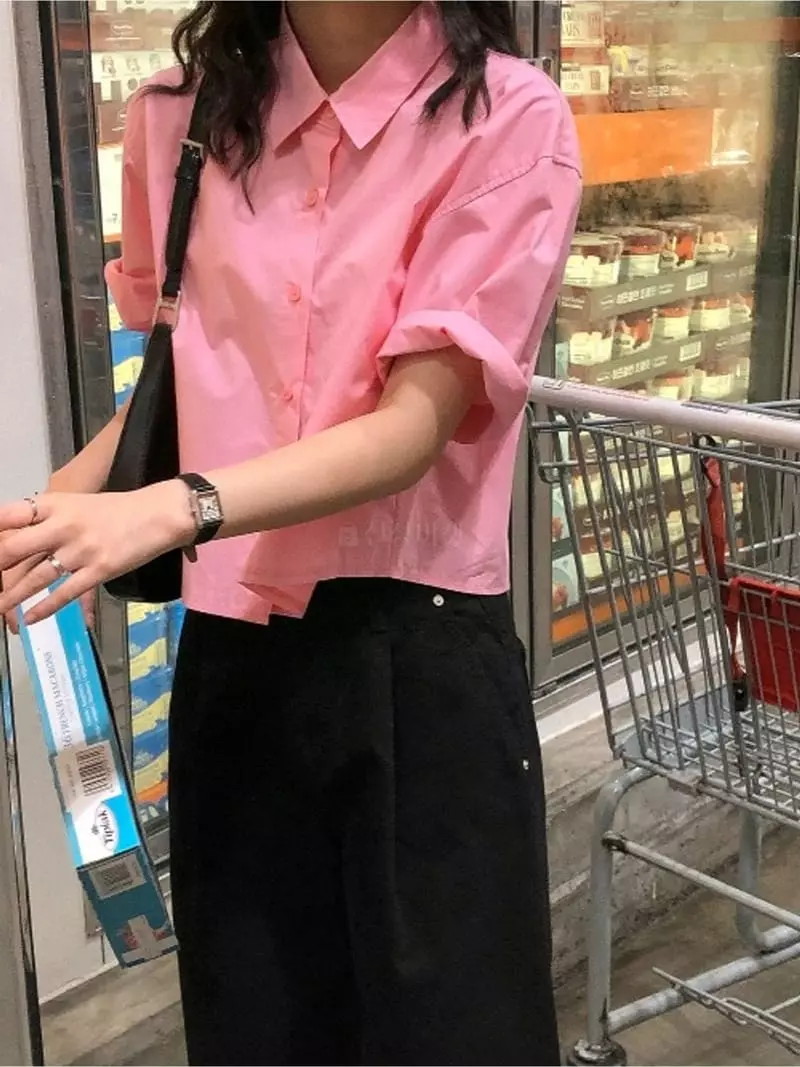 Enten - Korean Women Fashion - #momslook - Pale Shirt - 3
