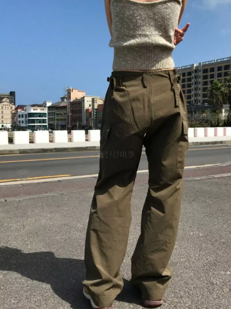 Enten - Korean Women Fashion - #momslook - Peach Cargo Pants - 2