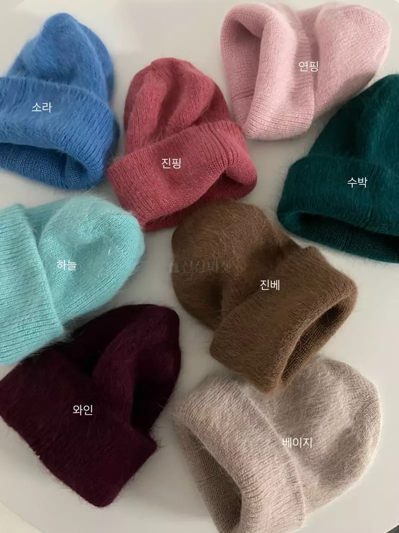 Enten - Korean Women Fashion - #momslook - Angora Beanie - 10