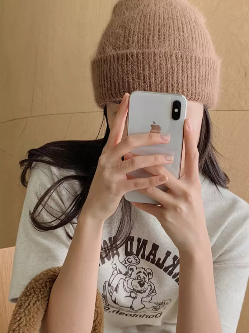 Enten - Korean Women Fashion - #momslook - Angora Beanie - 6