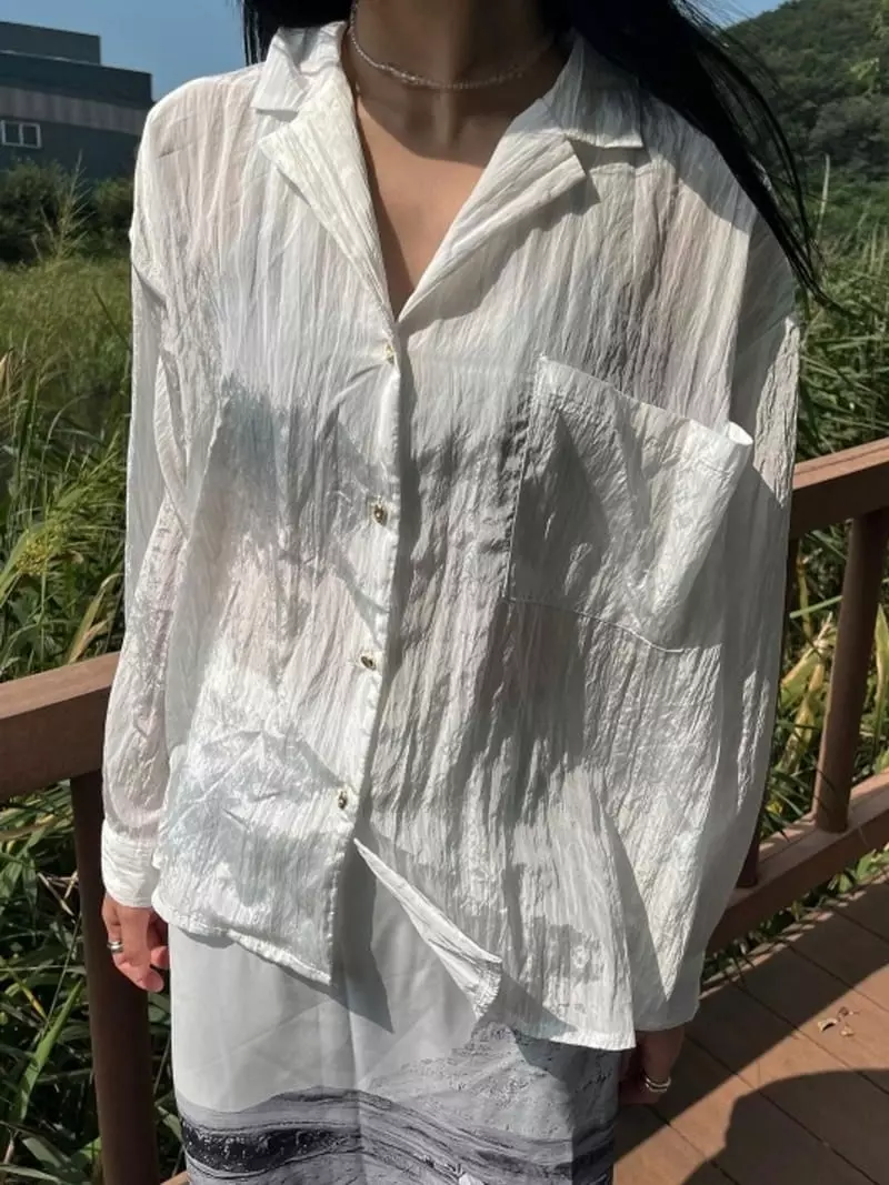 Enten - Korean Women Fashion - #shopsmall - Bling Shirt - 4