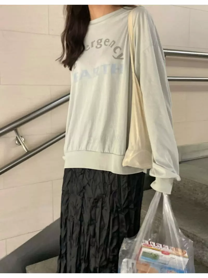Enten - Korean Women Fashion - #womensfashion - Earth Sweatshirt - 5