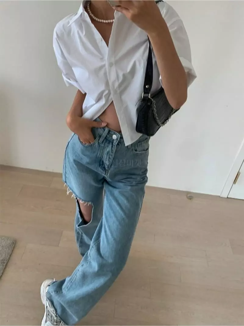 Enten - Korean Women Fashion - #womensfashion - Pale Shirt - 2