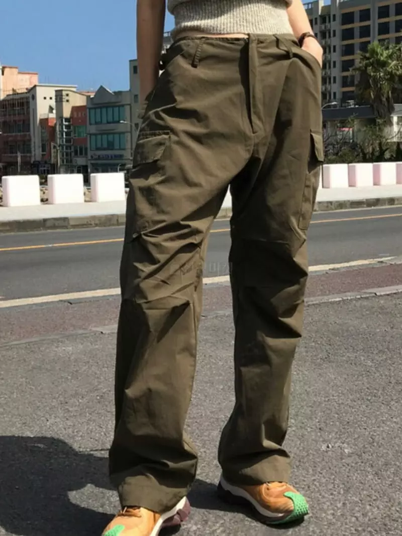Enten - Korean Women Fashion - #womensfashion - Peach Cargo Pants