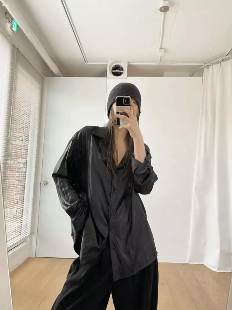 Enten - Korean Women Fashion - #womensfashion - Silky Leather Shirt - 6