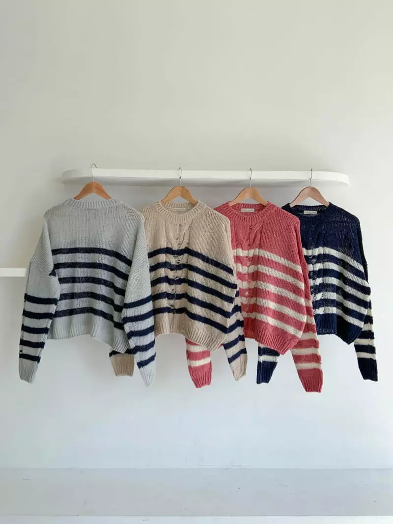 Fabric Seoul - Korean Women Fashion - #momslook - Alpaca Stripes Knit Tee - 10