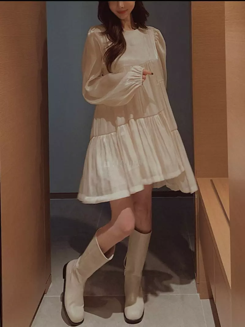 Fabric Seoul - Korean Women Fashion - #momslook - Metal Cancan One-piece - 11