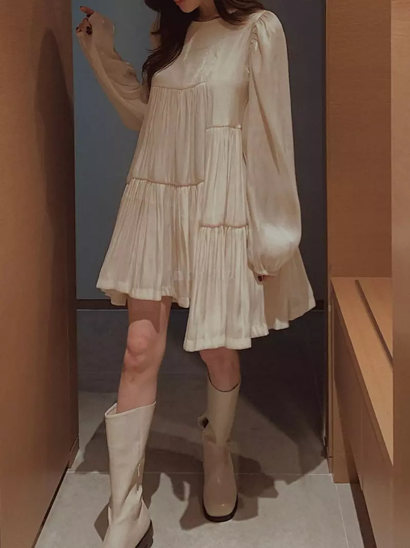 Fabric Seoul - Korean Women Fashion - #momslook - Metal Cancan One-piece - 7