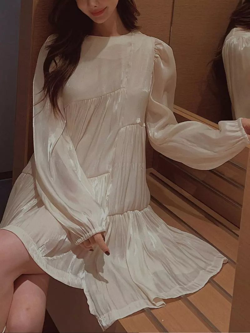 Fabric Seoul - Korean Women Fashion - #momslook - Metal Cancan One-piece - 9
