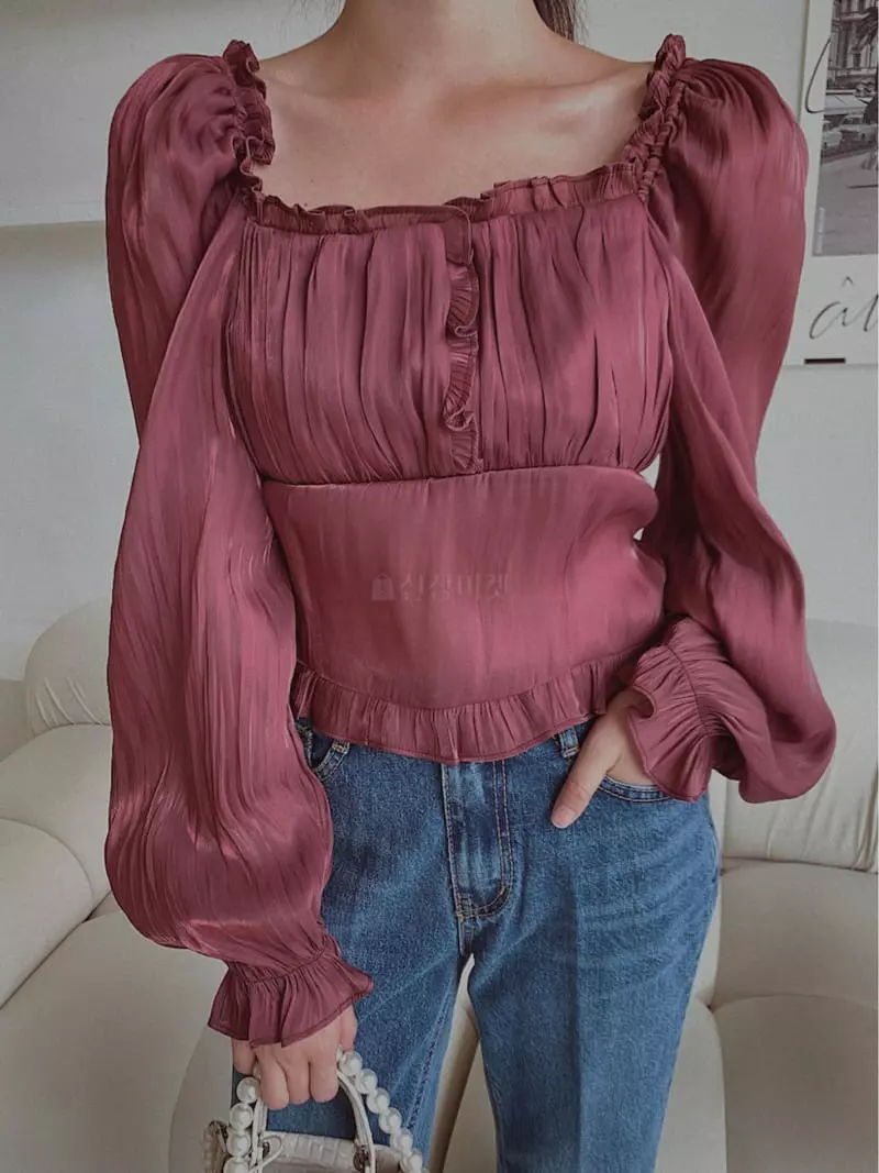 Fabric Seoul - Korean Women Fashion - #momslook - Metal Shirring Blouse - 10