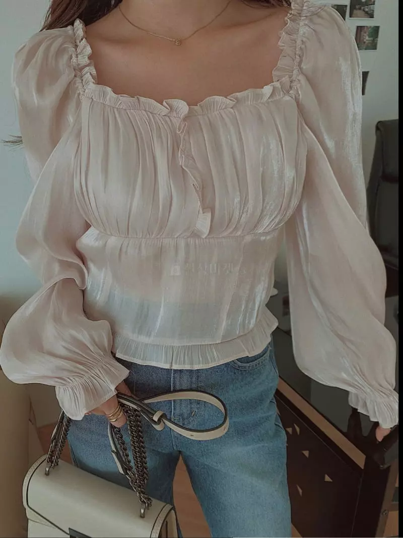 Fabric Seoul - Korean Women Fashion - #momslook - Metal Shirring Blouse - 2