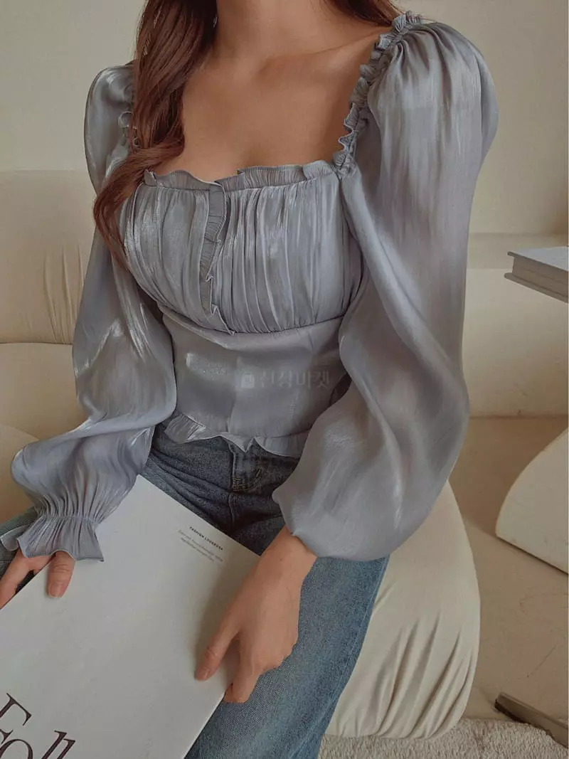 Fabric Seoul - Korean Women Fashion - #momslook - Metal Shirring Blouse - 6