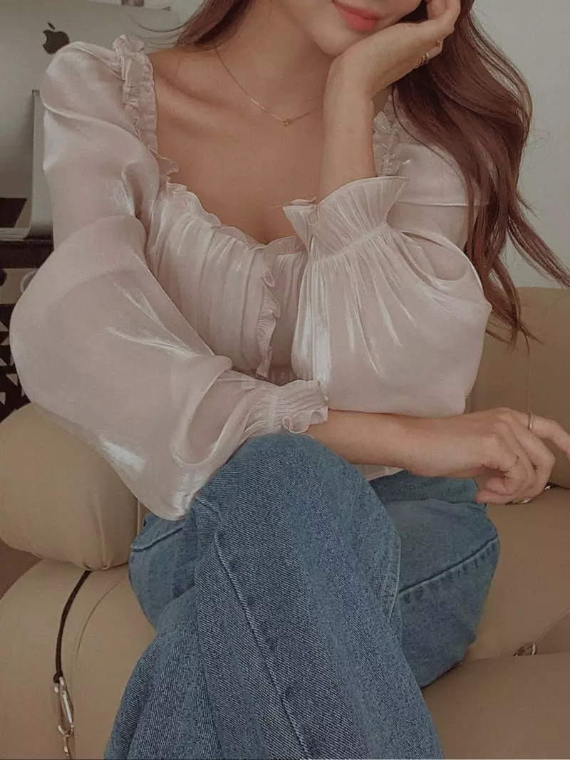 Fabric Seoul - Korean Women Fashion - #momslook - Metal Shirring Blouse - 8