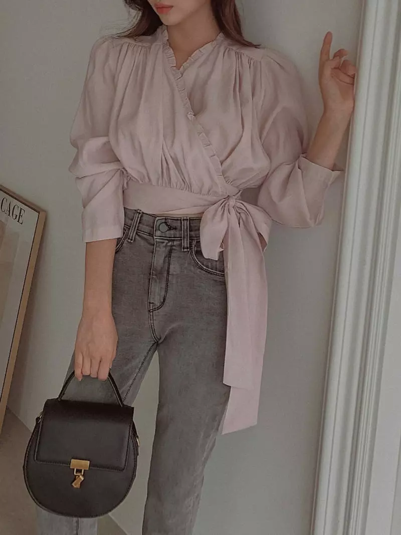 Fabric Seoul - Korean Women Fashion - #womensfashion - Wrap Muse Blouse - 4