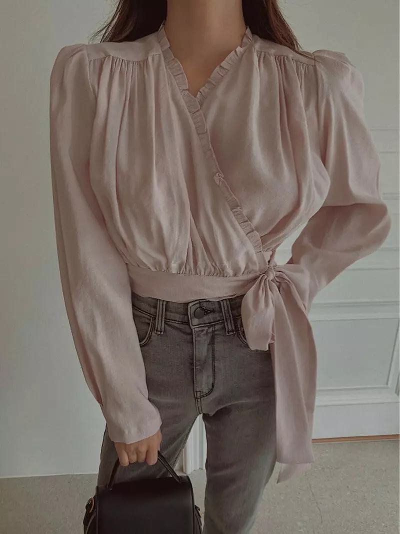 Fabric Seoul - Korean Women Fashion - #momslook - Wrap Muse Blouse - 6