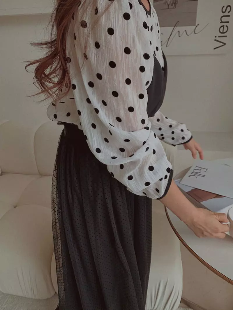 Fabric Seoul - Korean Women Fashion - #momslook - Dot Bustier Blouse - 5