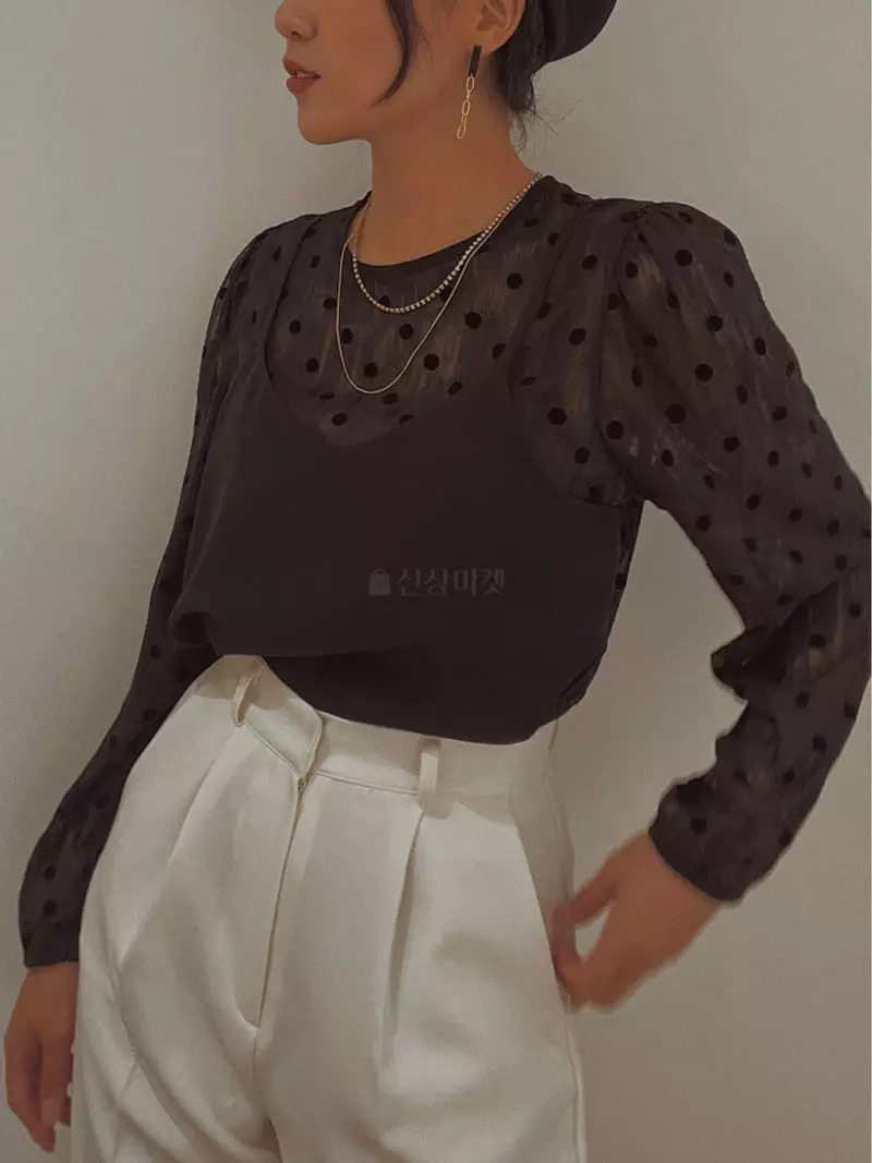 Fabric Seoul - Korean Women Fashion - #momslook - Dot Bustier Blouse - 6