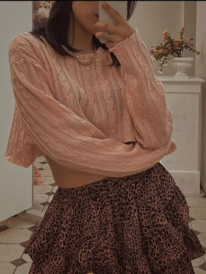 Fabric Seoul - Korean Women Fashion - #momslook - Twist Crop Knit Tee - 5