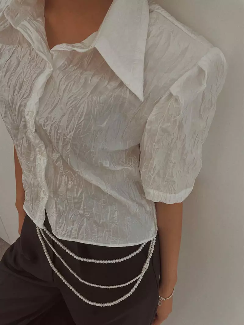 Fabric Seoul - Korean Women Fashion - #momslook - Glossy Pad Blouse