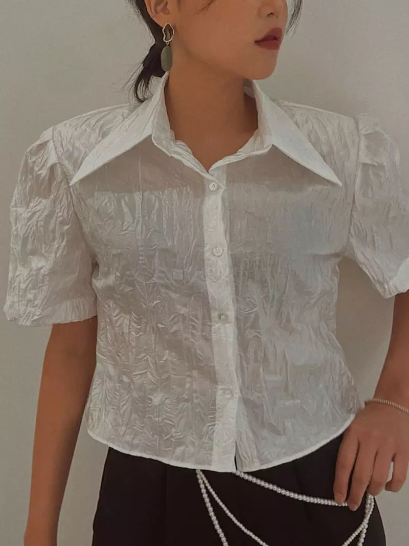 Fabric Seoul - Korean Women Fashion - #momslook - Glossy Pad Blouse - 3