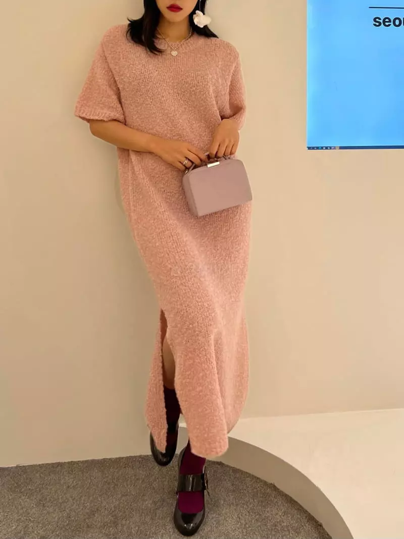Fabric Seoul - Korean Women Fashion - #momslook - Pompom Knit One-piece - 2