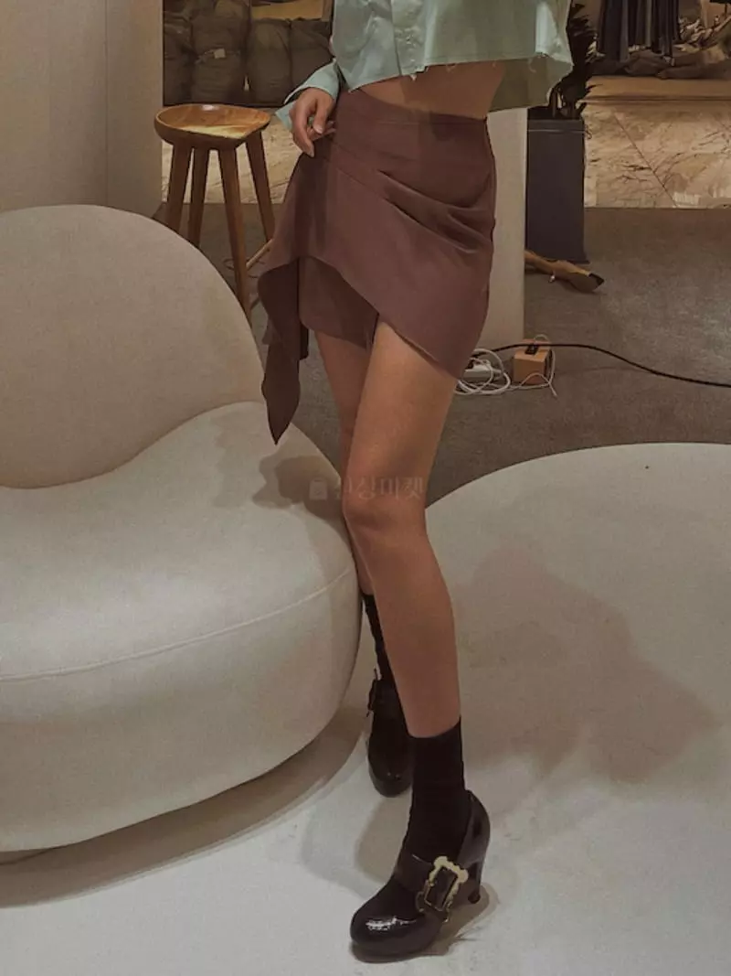 Fabric Seoul - Korean Women Fashion - #momslook - Unbal Button Wrap Skirt - 8