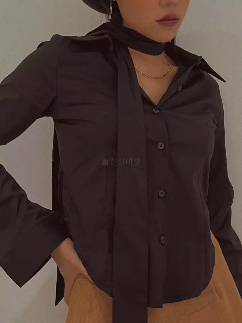 Fabric Seoul - Korean Women Fashion - #pursuepretty - Tie Slim Shirt - 6