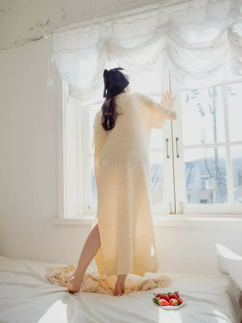 Fabric Seoul - Korean Women Fashion - #restrostyle - Pompom Knit One-piece - 9