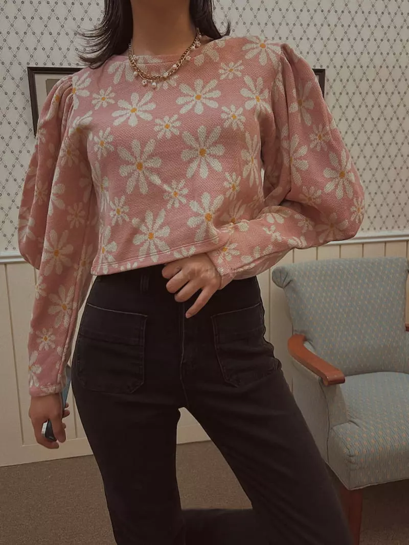 Fabric Seoul - Korean Women Fashion - #restrostyle - Cosmos Puff Blouse - 5