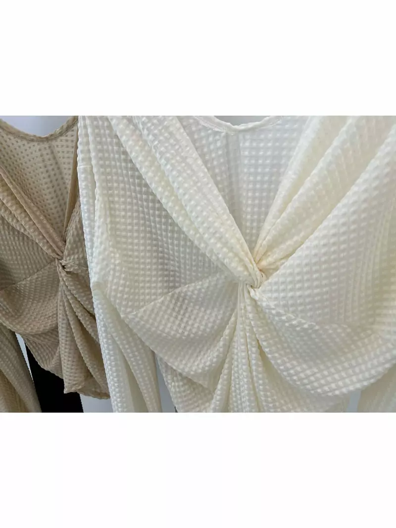 Fabric Seoul - Korean Women Fashion - #shopsmall - Twist Embo Blouse - 11