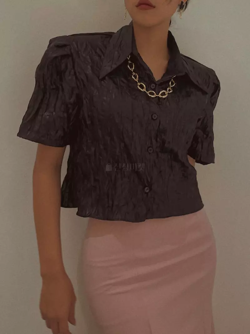 Fabric Seoul - Korean Women Fashion - #thatsdarling - Glossy Pad Blouse - 11