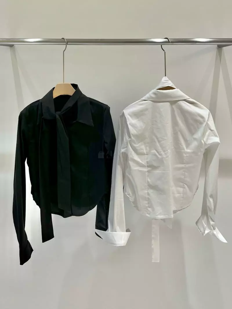 Fabric Seoul - Korean Women Fashion - #thelittlethings - Tie Slim Shirt - 11