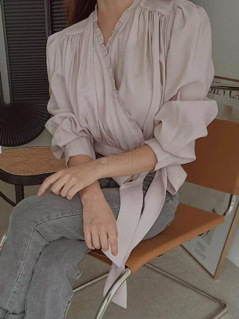 Fabric Seoul - Korean Women Fashion - #vintageinspired - Wrap Muse Blouse - 10